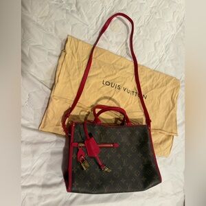 Louis Vuitton Monogram Shoulder Bag in Red and Brown